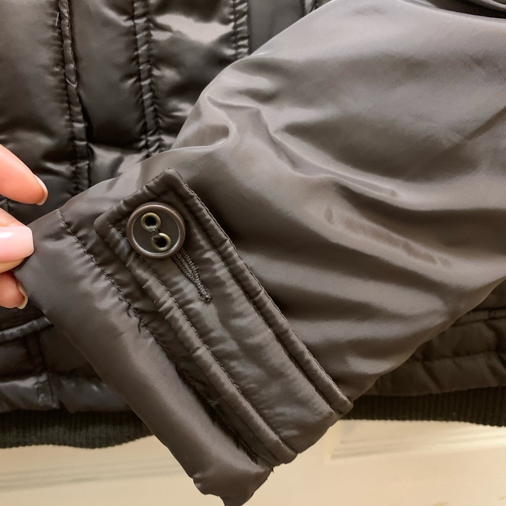 DKNY brown winter jacket with detachable hood sz M - Picture 3 of 6
